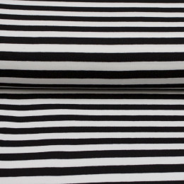 Jersey stripes 1 cm black-white KC3003-069