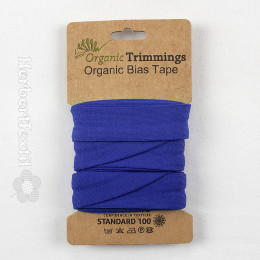 Organic Schrägband Baumwolljersey / Bias Tape Cotton /Span 20mm 3M royal blue