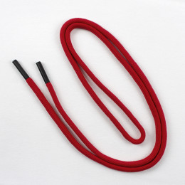 Kordel für hoodie 6mm 1.25m rot, kordel endstück metall schwarz