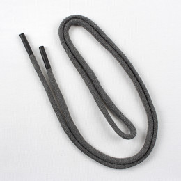 Kordel für hoodie 6mm 1.25m grau, kordel endstück metall schwarz