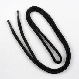 Kordel für hoodie 6mm 1.25m schwarz, kordel endstück metall schwarz