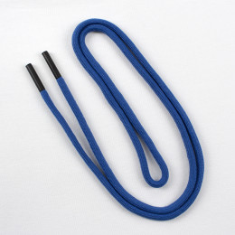 Kordel für hoodie 6mm 1.25m königsblau, kordel endstück metall schwarz
