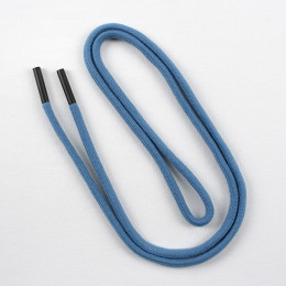 Kordel für hoodie 6mm 1.25m blau, kordel endstück metall schwarz