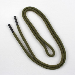 Kordel für hoodie 6mm 1.25m moos grün, kordel endstück metall schwarz