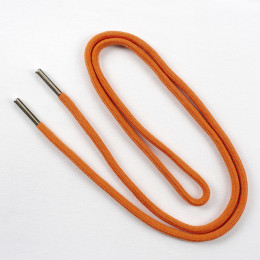 Kordel für hoodie 6mm 1.25m orange, kordel endstück metall silber