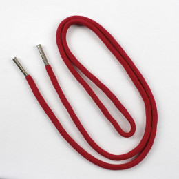 Kordel für hoodie 6mm 1.25m rot, kordel endstück metall silber