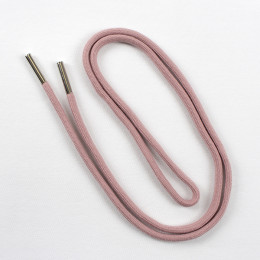 Kordel für hoodie 6mm 1.25m alt rosa, kordel endstück metall silber