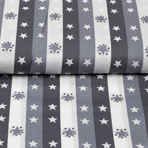 Cotton stars and stripes grey