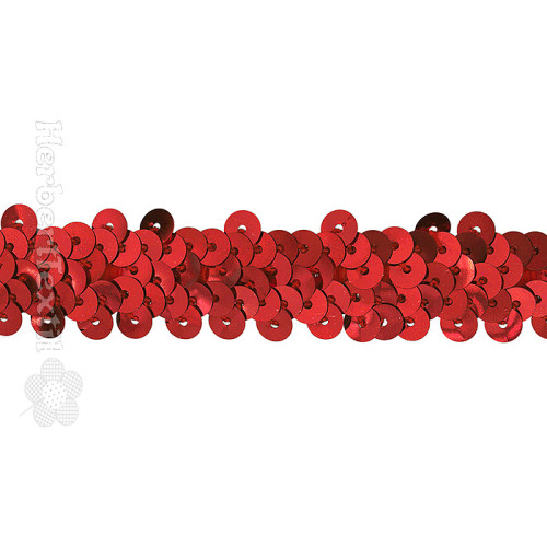 Elastisches Paillettenband / Sequins Trimmings Elastic 20mm red
